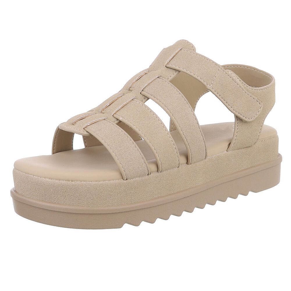 Ital-Design Moderne Plateausandalen mit geflochtenen Riemen günstig online kaufen