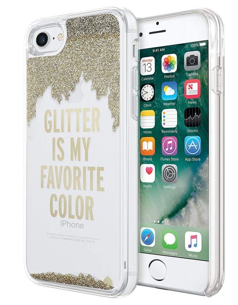 KATE SPADE NEW YORK Smartphone-Hülle Kate Spade New York Liquid Glitter Cover Case Schutz-Hülle Bag Schneekugel Flüssig Glitzer für Apple iPhone 7 8 SE 2020 2. Generation 11,94 cm (4,7 Zoll), Flüssiger Glizer mit Schneekugel-Effekt
