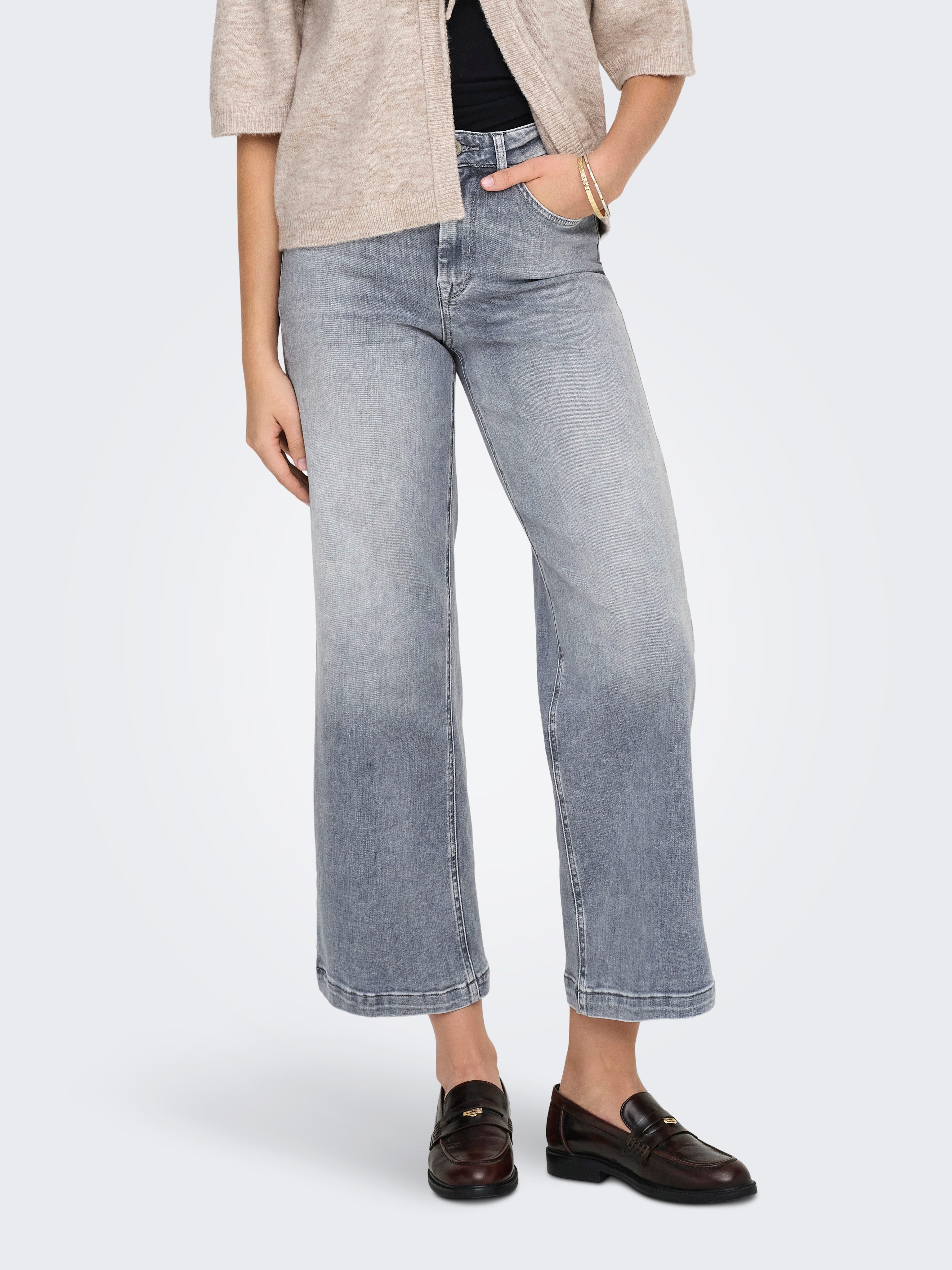 ONLY High-waist-Jeans ONLMADISON BLUSH HW CP WD DNM REA293NOOS hohe Taille, weite Beinform, verkürzte Länge