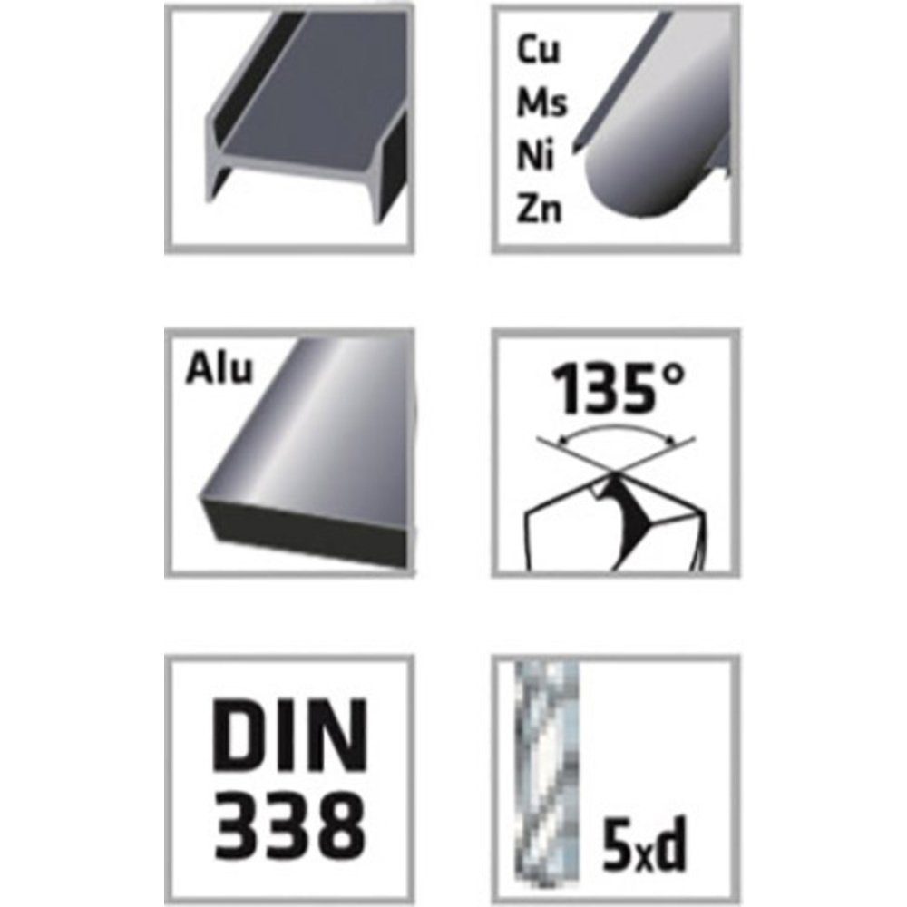 Alpen Metallbohrer Alpen 0018400850100 HSS Metall-Spiralbohrer 8.5 mm Gesamtlänge 117 mm