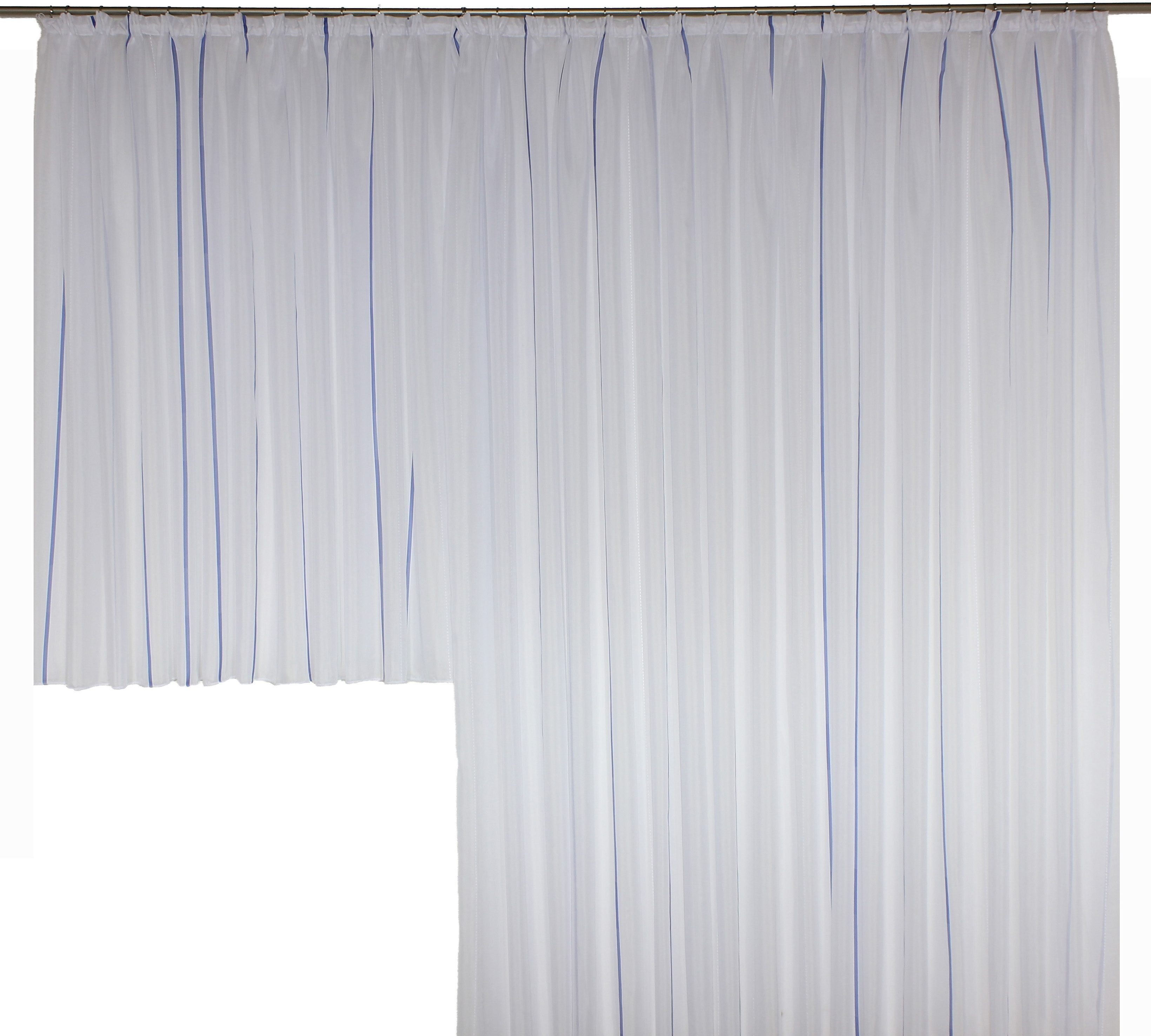 halbtransparent, Store Faltenband Vorhang Betsy, Wirth, (1 St), blau