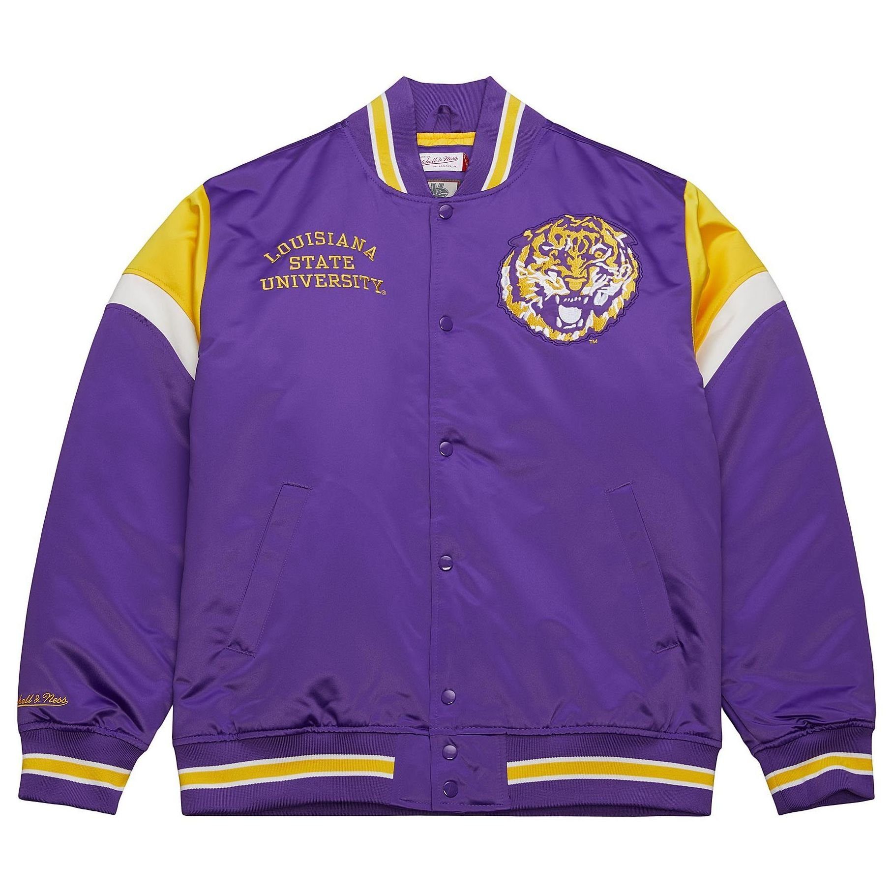 Ness & Collegejacke Mitchell Satin State Heavyweight NCAA Louisiana Universit