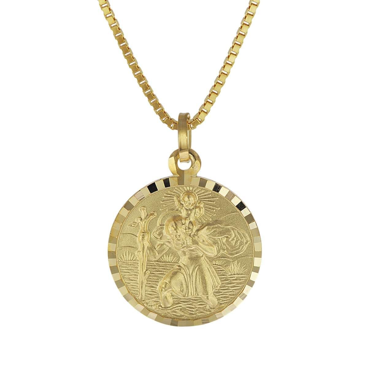 trendor Kette mit Anhänger 08520, Christophorus Gold 333 mit plattierter Herren