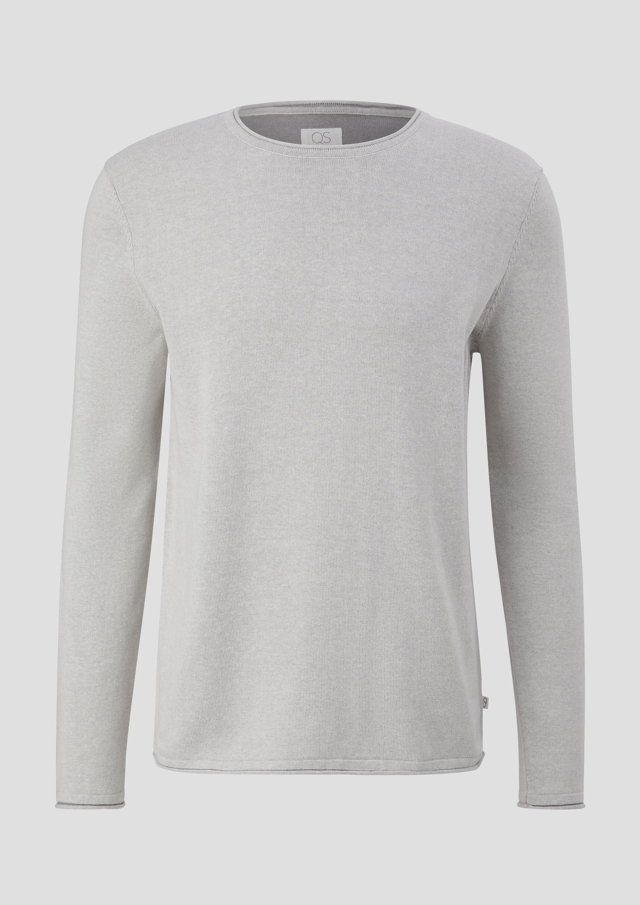 QS Longpullover Strickpullover Strickpullover mit Rollsaum