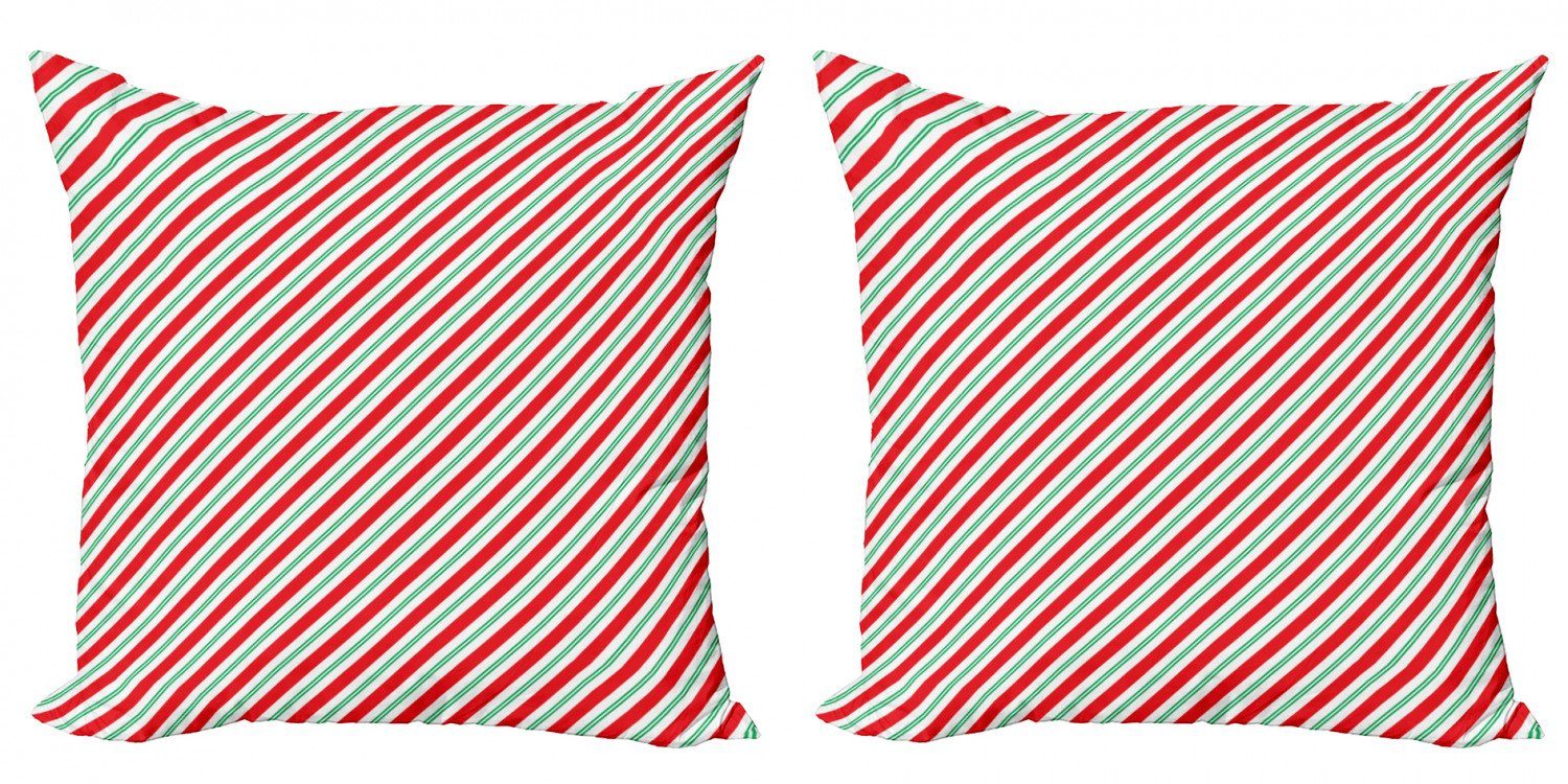 Kissenbezüge Modern Accent Doppelseitiger Digitaldruck, Abakuhaus (2 Stück), Zuckerstange bicolor-Streifen