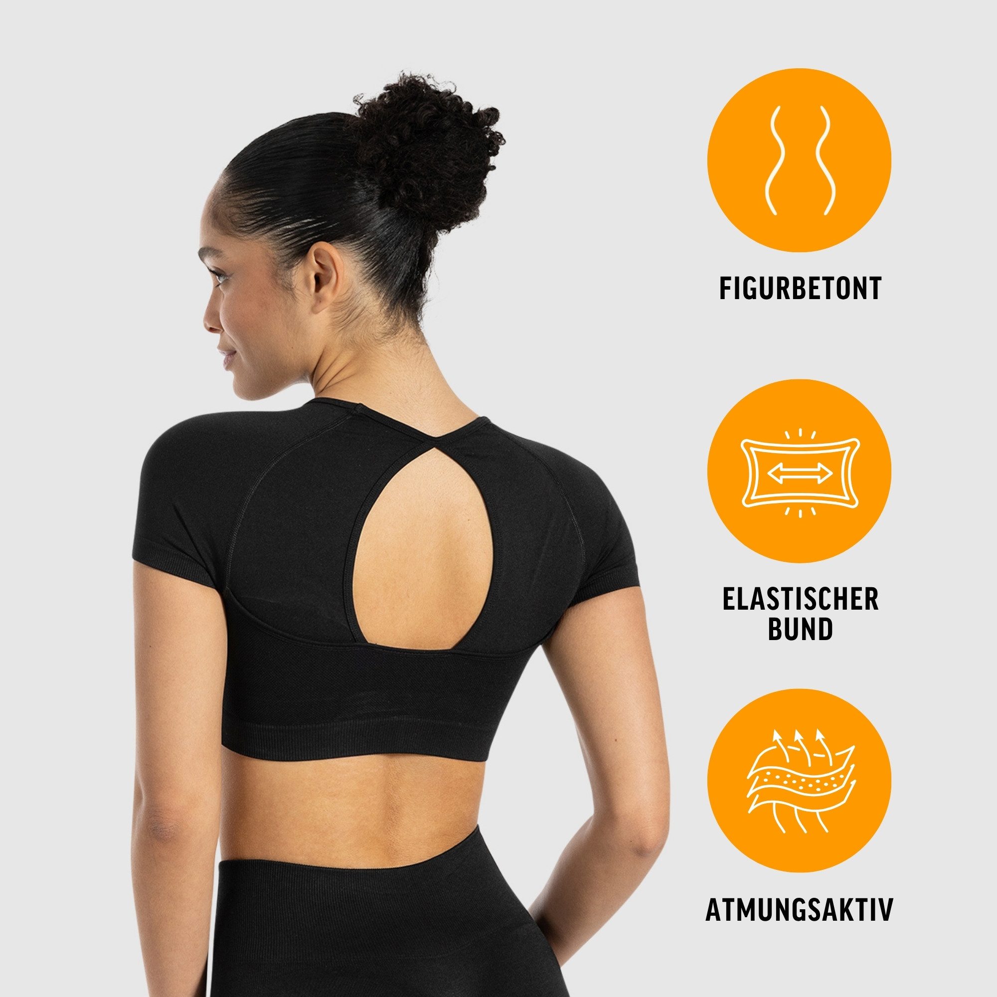 Smilodox Trainingsshirt Soheli, Seamless Fitness Crop Top mit kurzem Ärmel, Gym & Yogashirt Seamless, Bewegungsfreiheit, Trainingsshirt, bauchfrei