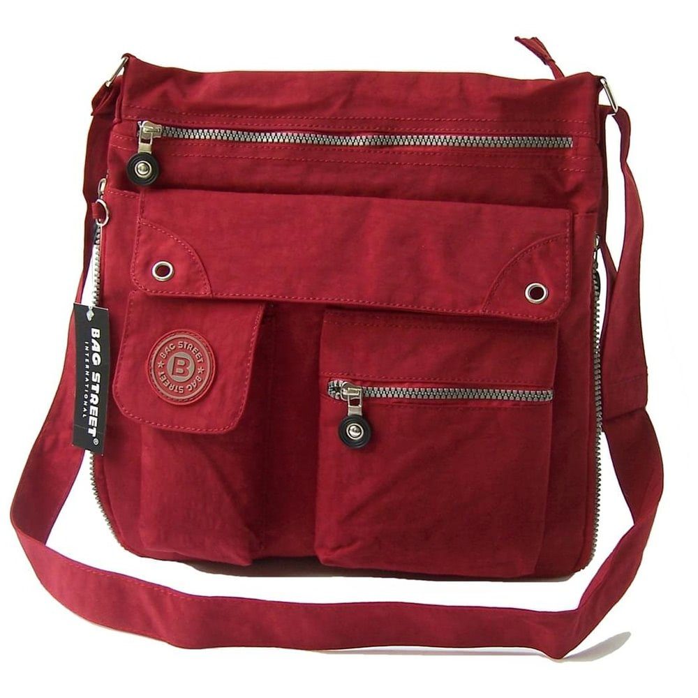 BAG STREET Umhängetasche Bag Street Damenhandtasche Umhängetasche (Umhängetasche), Damen, Jugend Umhängetasche Nylon, rot ca. 31cm x ca. 33cm