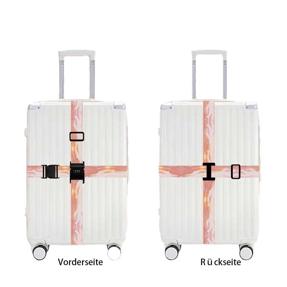 Agger Koffergurt 2 Stück kofferband auffällig,koffergurt mit zahlenschloss, (Einstellbar kofferband Gurt,koffergurt kreuzgurt,Luggage Strap), Für 20-28-Zoll-Koffer