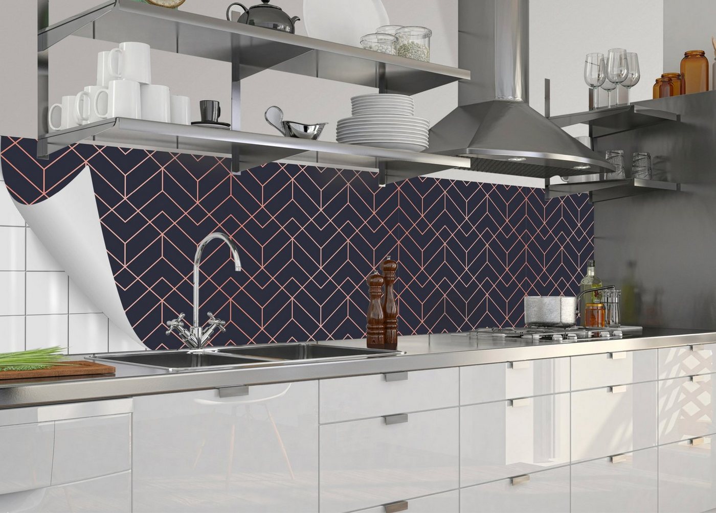 MySpotti Küchenrückwand »fixy Sanea«, selbstklebende und flexible Küchenrückwand-Folie-HomeTrends