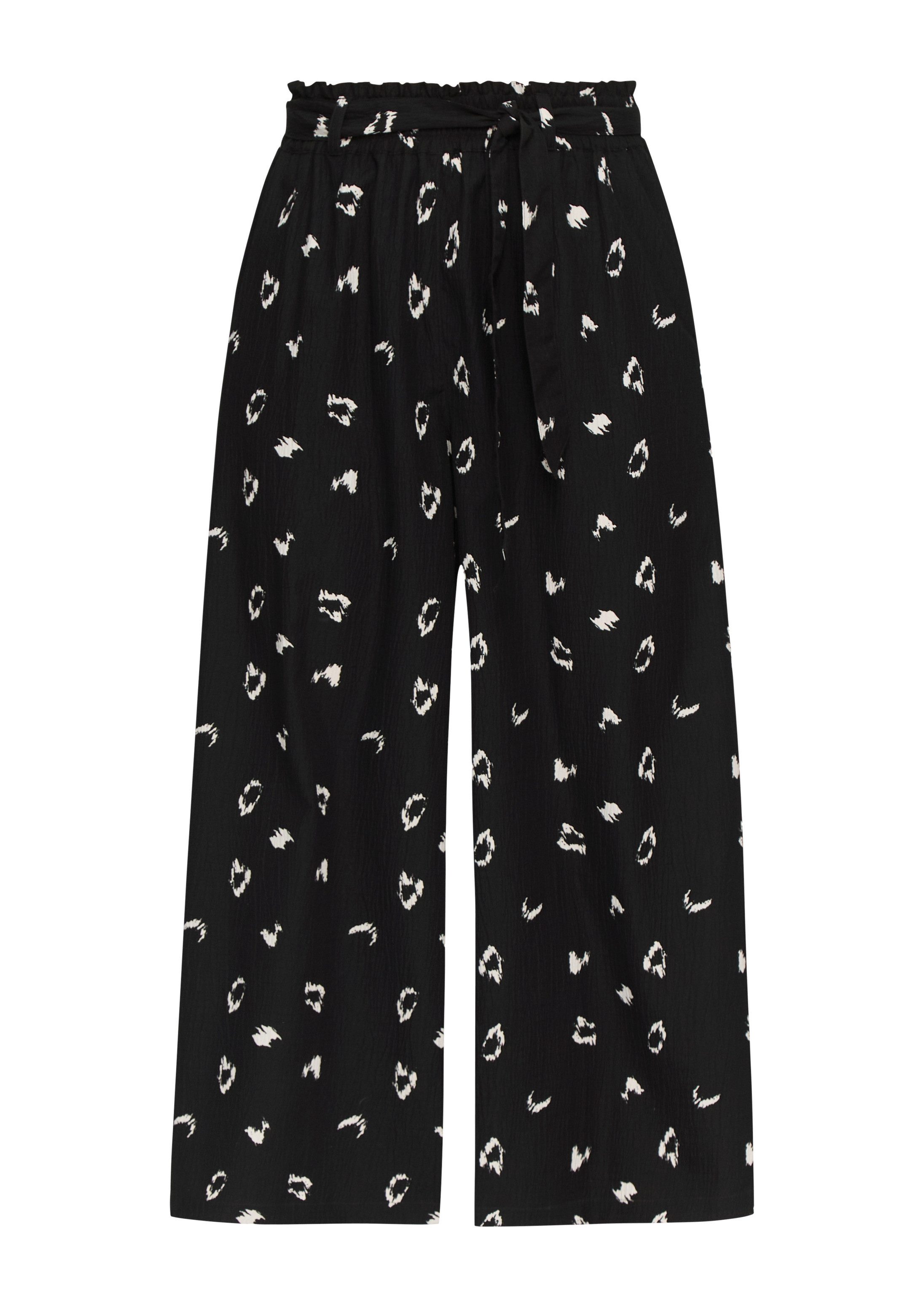 QS Culotte Hose Gemusterte Hose mit Bindeband
