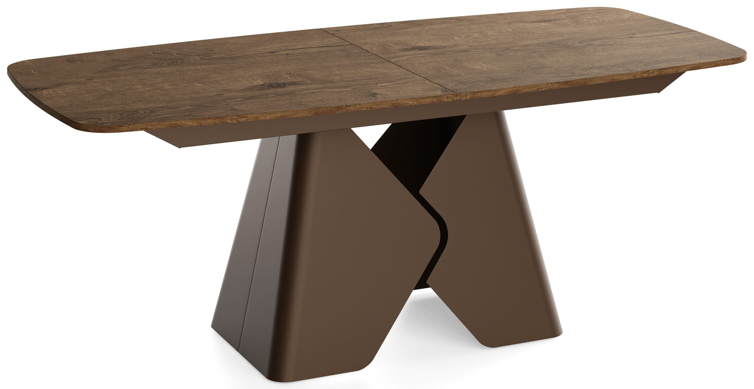 WFL GROUP Esstisch Vanta Rechteckiger Ausziehbarer Tisch mit Braunem Metallgestell (MADE IN EU, XXL Groß – 180 x 90 cm und 200 x 90 cm ausziehbar auf 270 und 290 cm), Butterfly Auszug, Modernes Minimalistisches Premium Design