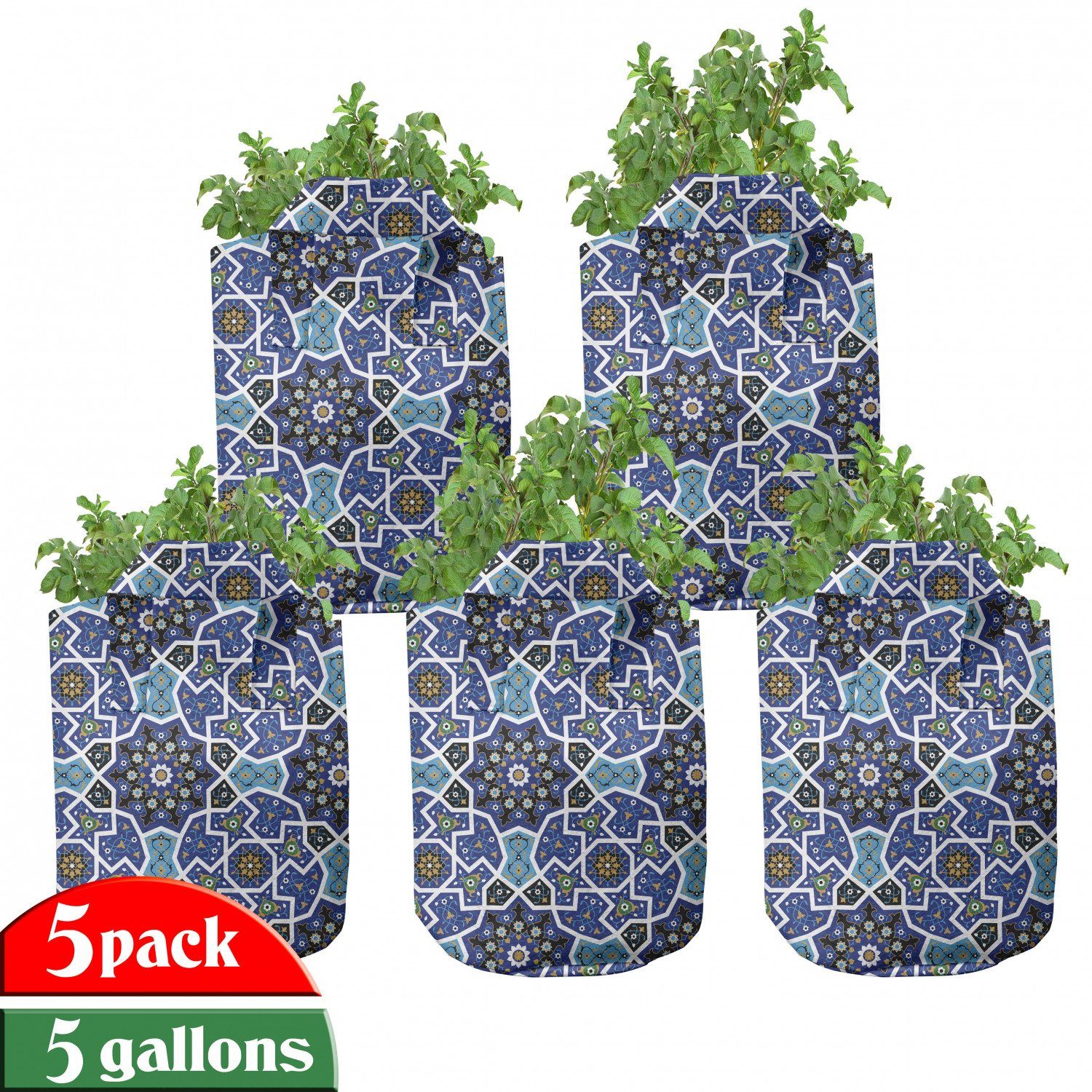 Abakuhaus Pflanzkübel hochleistungsfähig Stofftöpfe mit Griffen für Pflanzen, Arabisch Persian Gypsy Entwurf