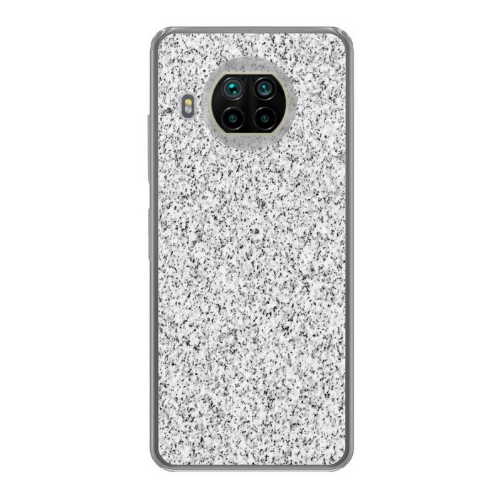 MuchoWow Handyhülle Granit - Schwarz - Weiß - Gemustert - Grau Phone Case Handyhülle Xiaomi Mi 10T Lite Silikon Schutzhülle