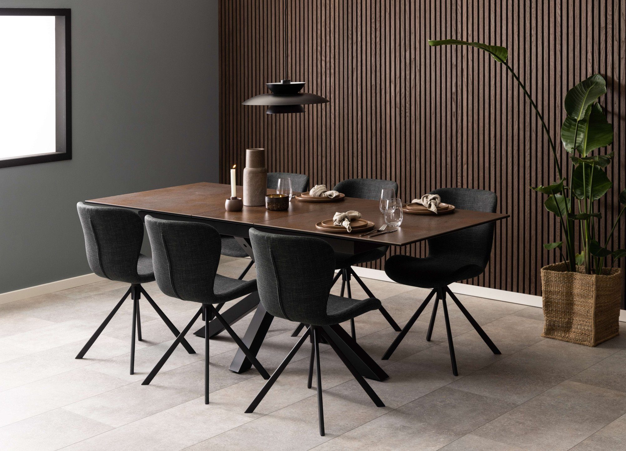 ACTONA GROUP Esstisch Heaven,Tischplatte aus Keramik, ausziehbar - robust & pflegeleicht, Langlebige Materialien, Stahlgestell, Breite: bis 210/240 cm
