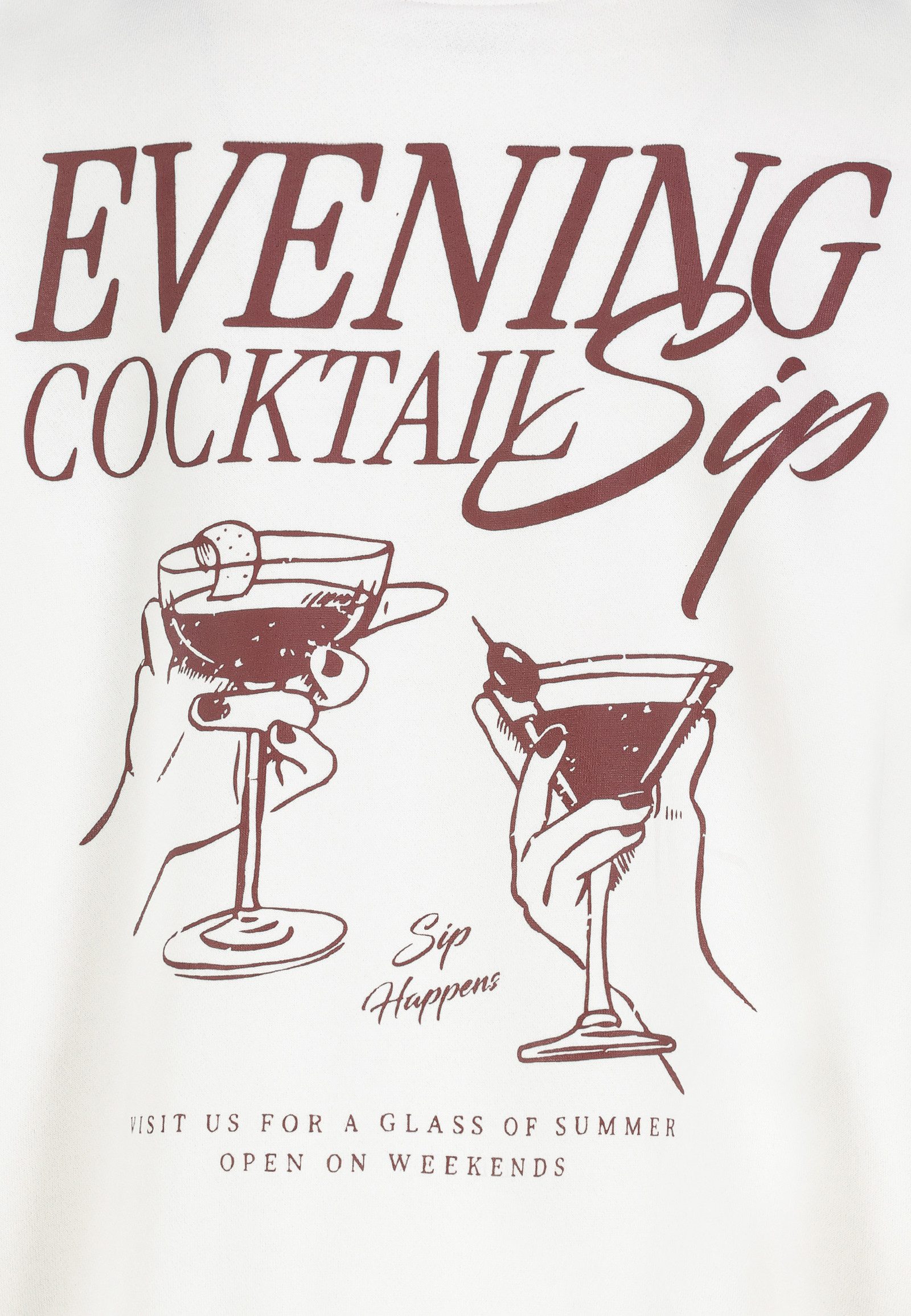 SUBLEVEL Longpullover mit Schriftzug Dolce Far Niente Summer Sweat