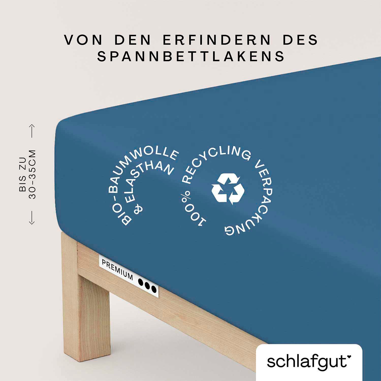 Schlafgut Spannbettlaken PREMIUM Mako-Zwirn-Jersey, 220 g/m², 95% Bio-Baumw günstig online kaufen