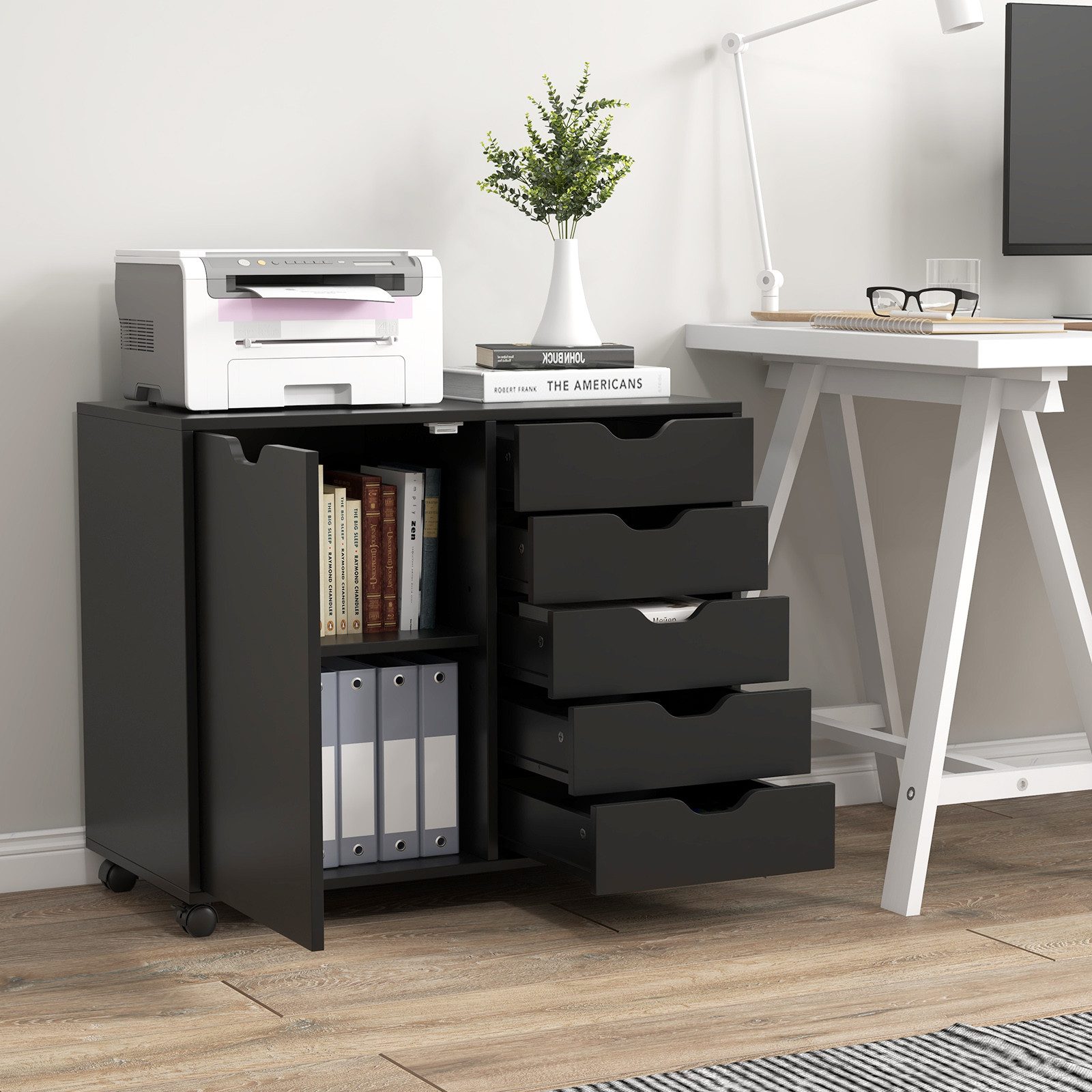 COSTWAY Rollcontainer, Aktenschrank mit 5 Schubladen, günstig online kaufen
