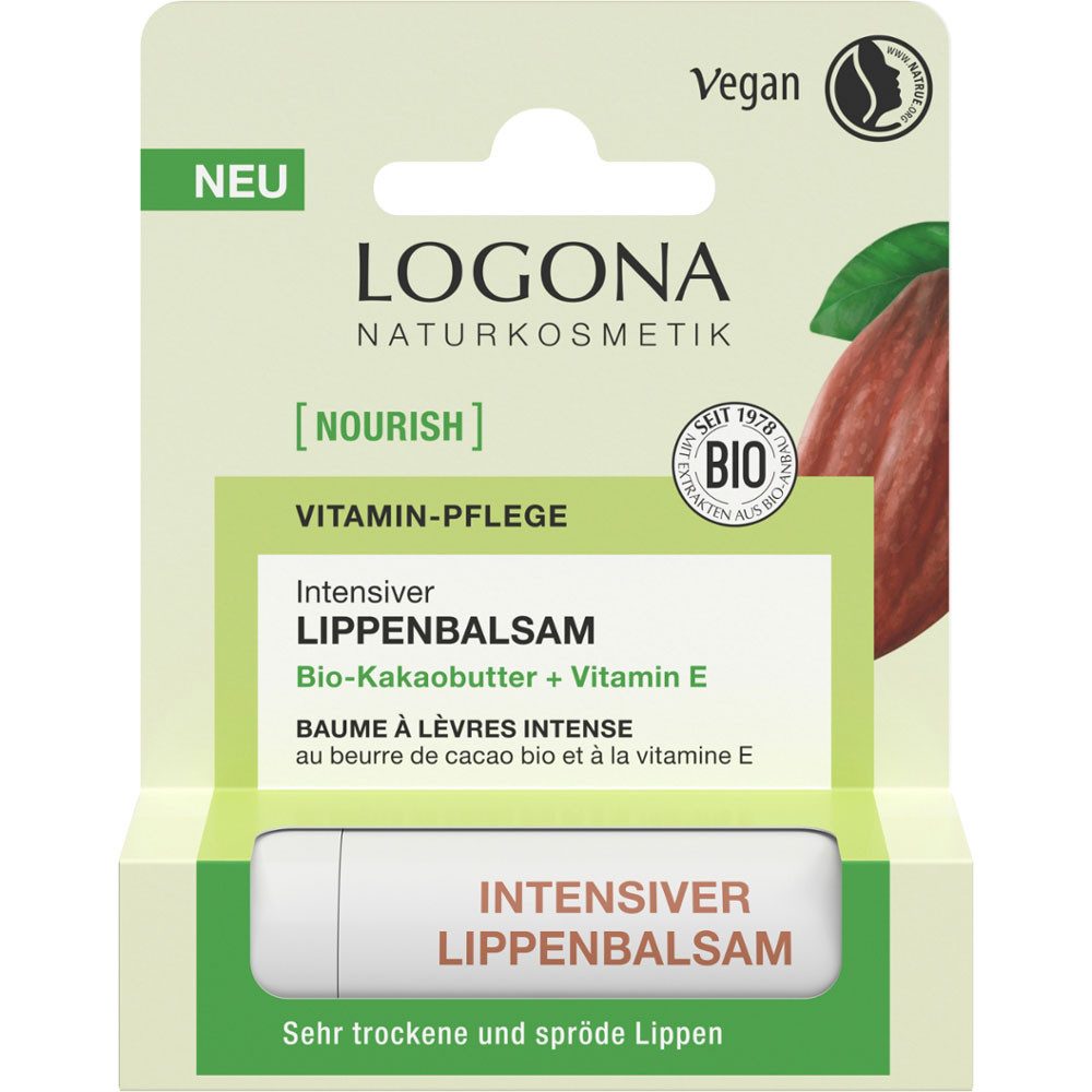 LOGONA Lippenbalsam nourish INTENSIVER BIO-KAKAOBUTTER, 4.6 g