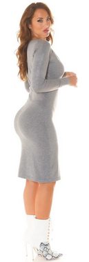 Koucla Midikleid Feinstrick-Kleid mit Reißverschluß
