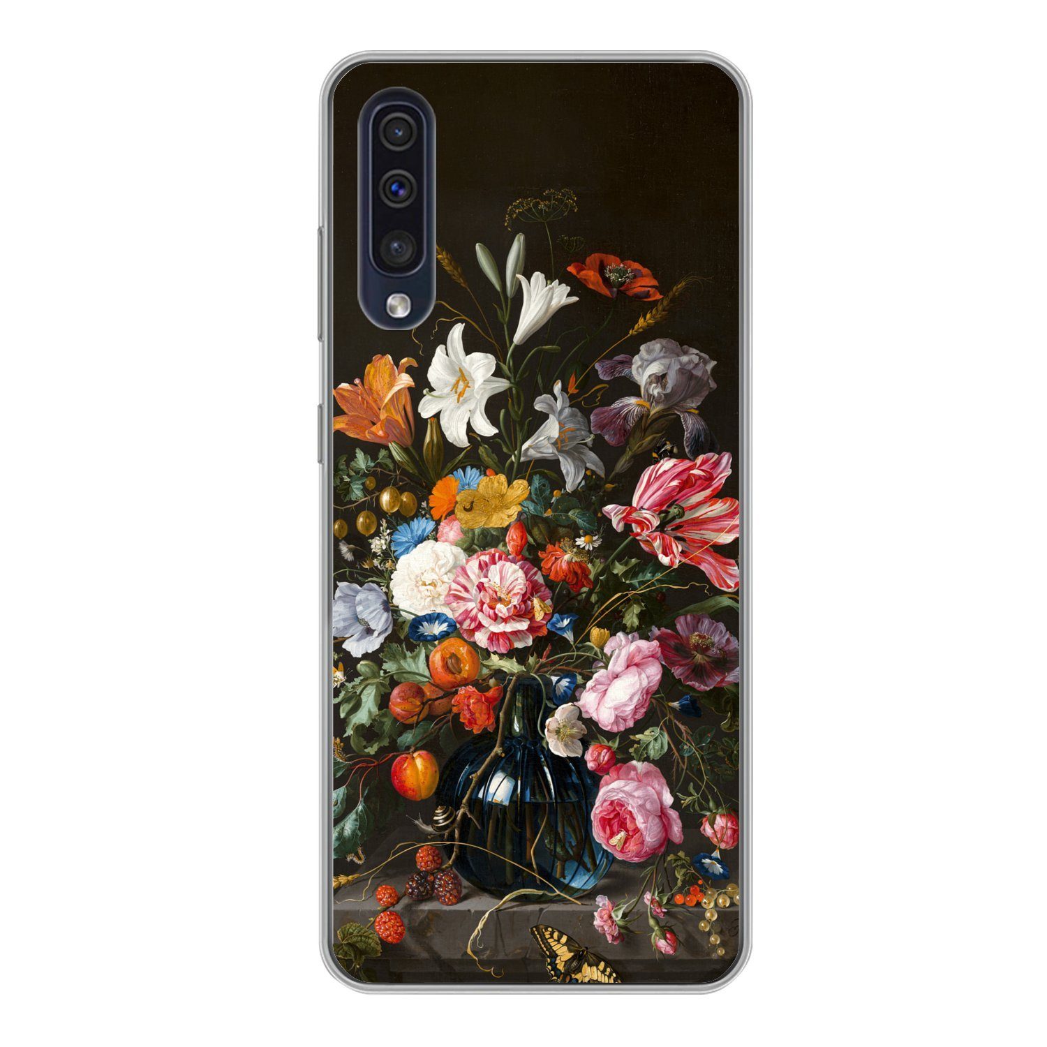 MuchoWow Handyhülle für Samsung Galaxy A50 Vase mit Blumen - Jan Davidsz de Heem - Kunst, Smartphone-Bumper, Print, Handy Schutzhülle Dünn