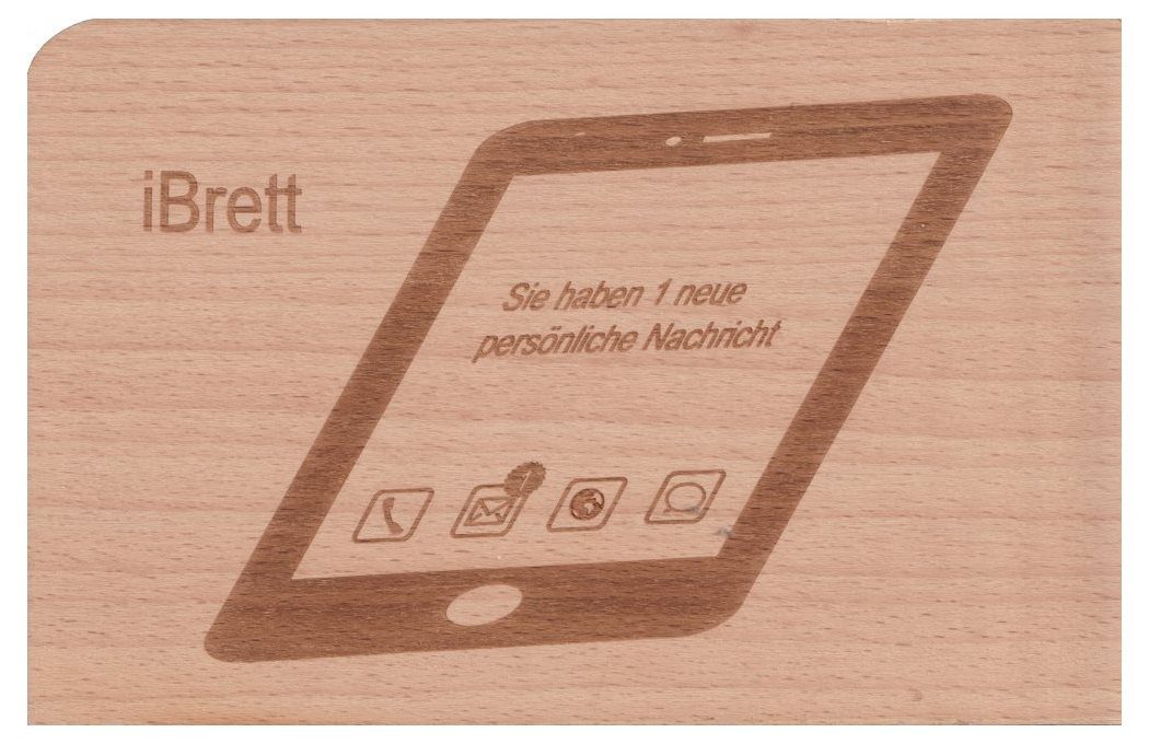 holzpost GmbH Postkarte Holzpostkarte "iBrett - Sie haben 1 neue persönliche Nachricht"