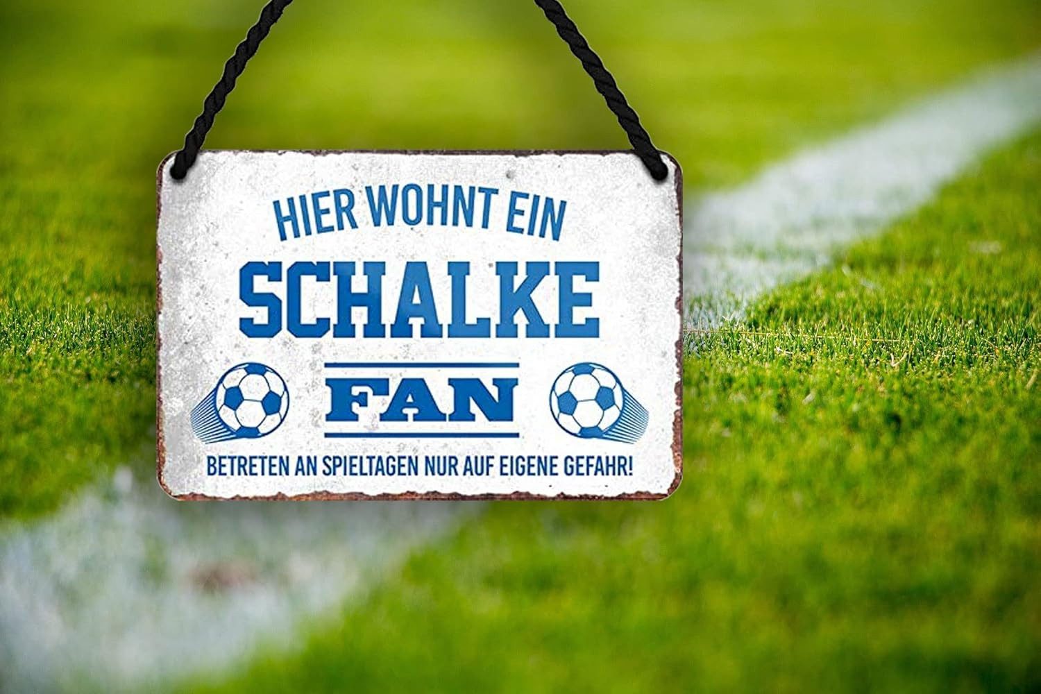 schilderkreis24 Metallschild Hier Wohnt ein Schalke Fan günstig online kaufen
