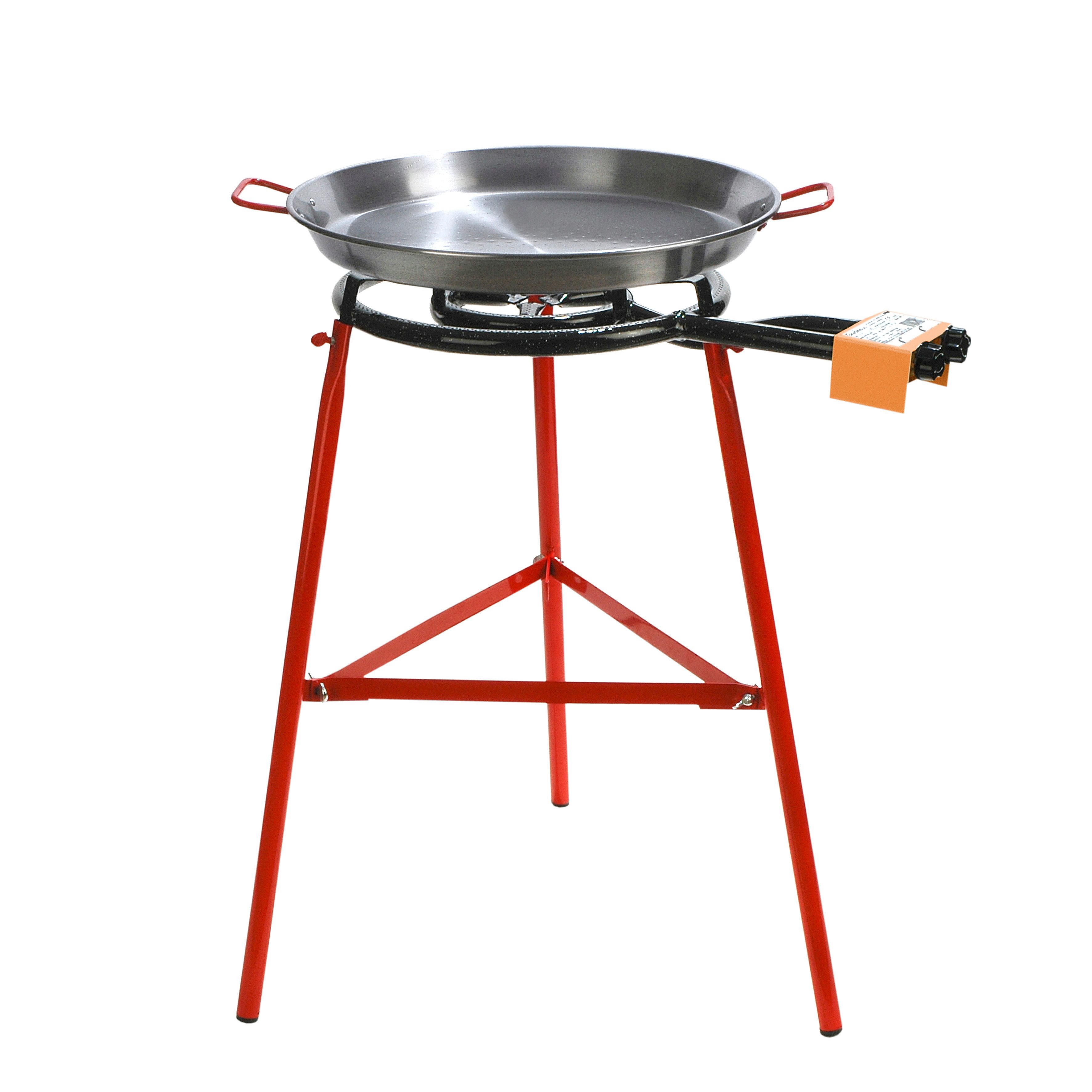 Garcima Paellapfanne Paella Grill Set Tarbarca mit Kelle und Gasanschluss - 14 Rationen