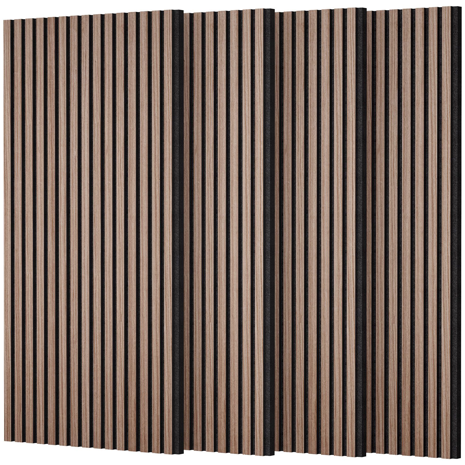 TONOR Schallschutzpaneel Holzfurnier Akustikpaneele selbstklebend,3D Wandpaneele Holzoptik, (4-tlg)