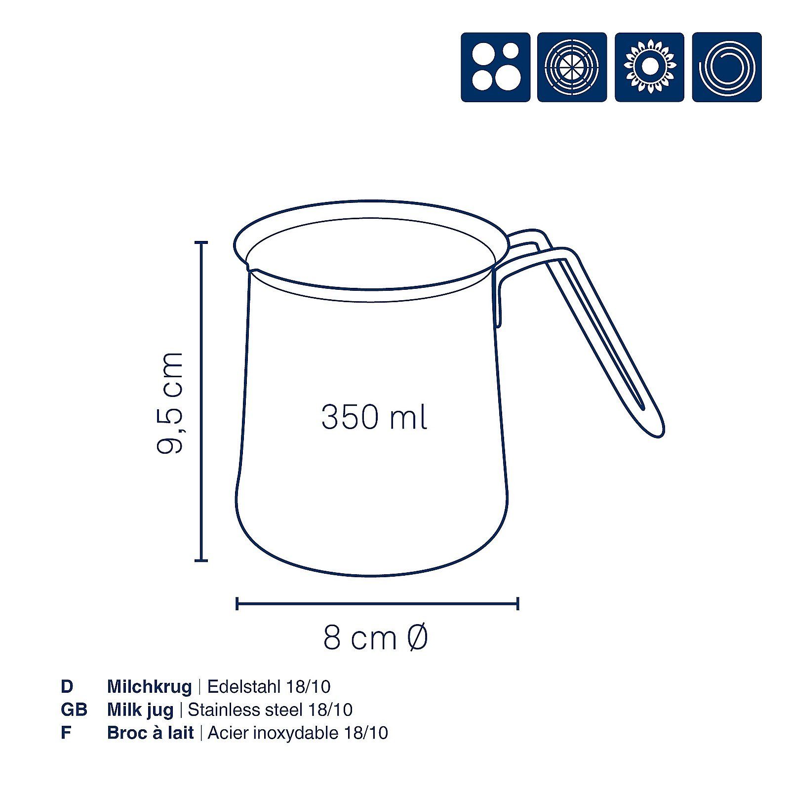 kela Milchkännchen Herta, spülmaschinengeeignet, 0,35 L