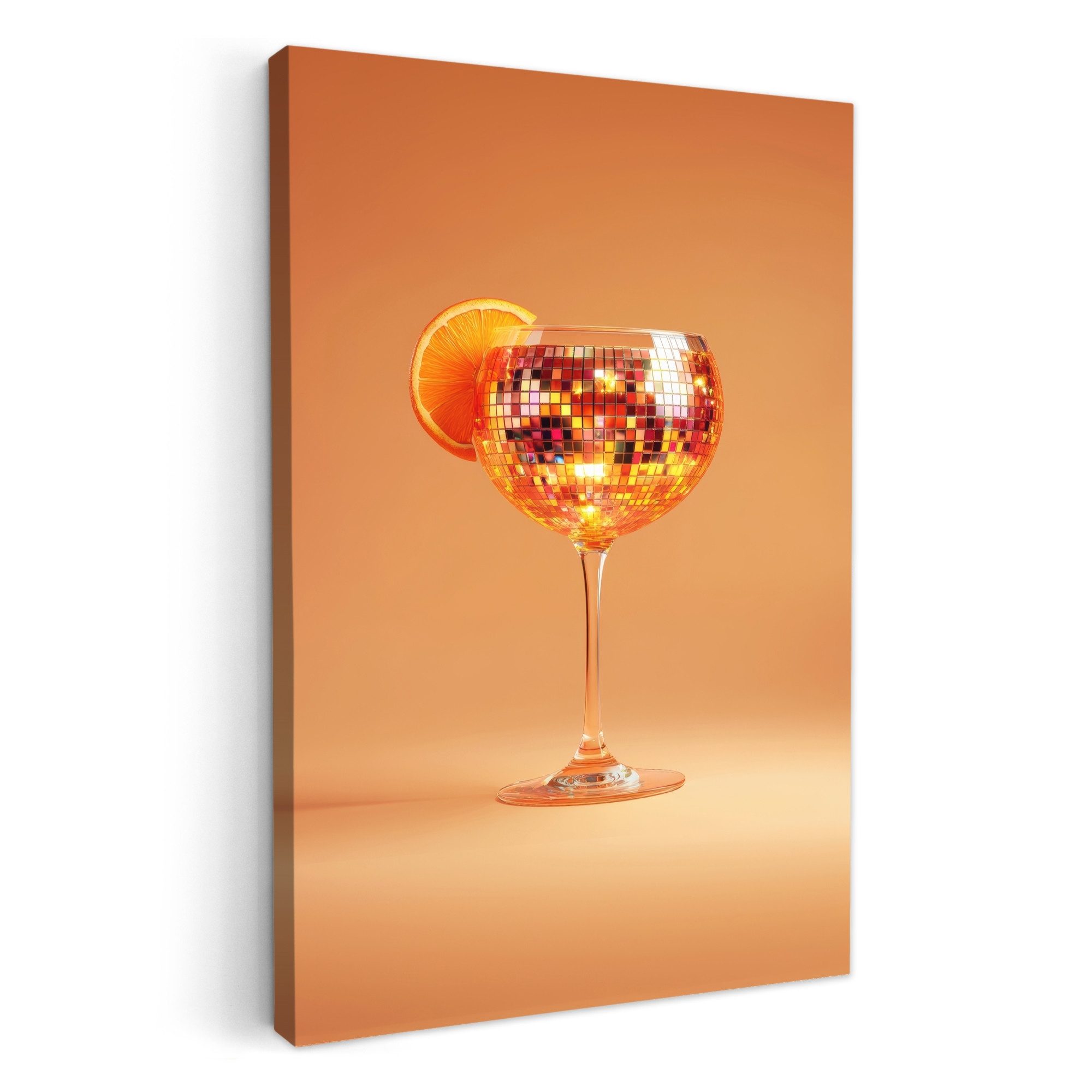 Leinwandbild Getränk - Orange - Glitzer - Disco