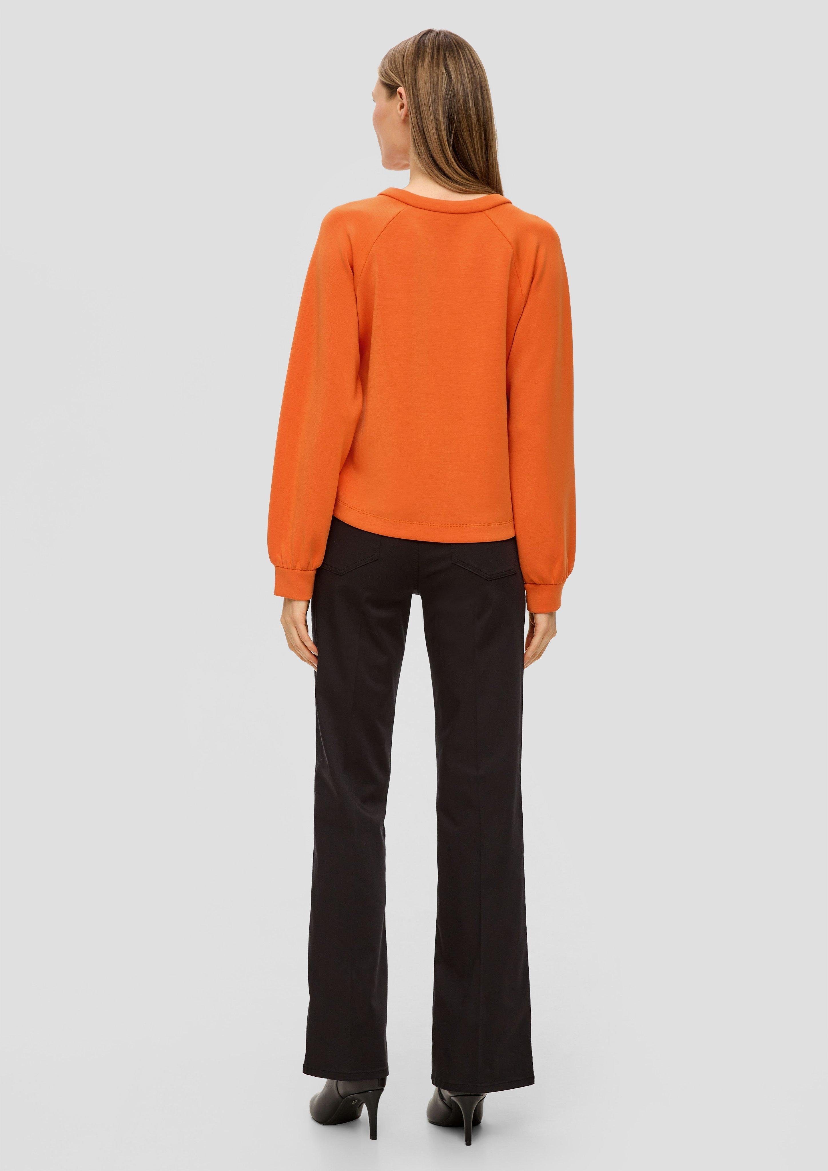 Sweatshirt mit Tunikaausschnitt LABEL s.Oliver BLACK Sweatshirt orange