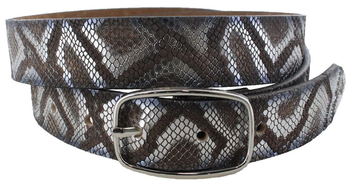 Vanzetti Ledergürtel V5605 Damen Ledergürtel Braun Silber