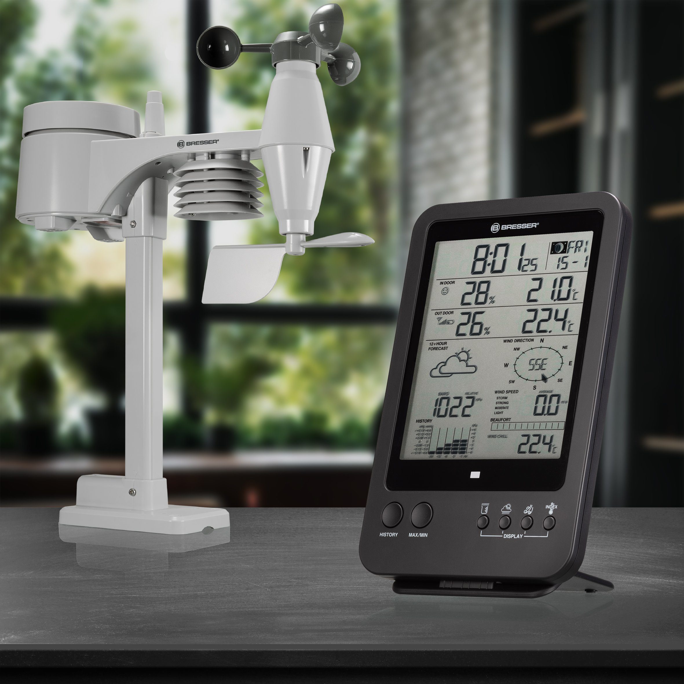 BRESSER BRESSER 5-in-1-Wetterstation, schwarz Wetterstation – Bild 5 von 5