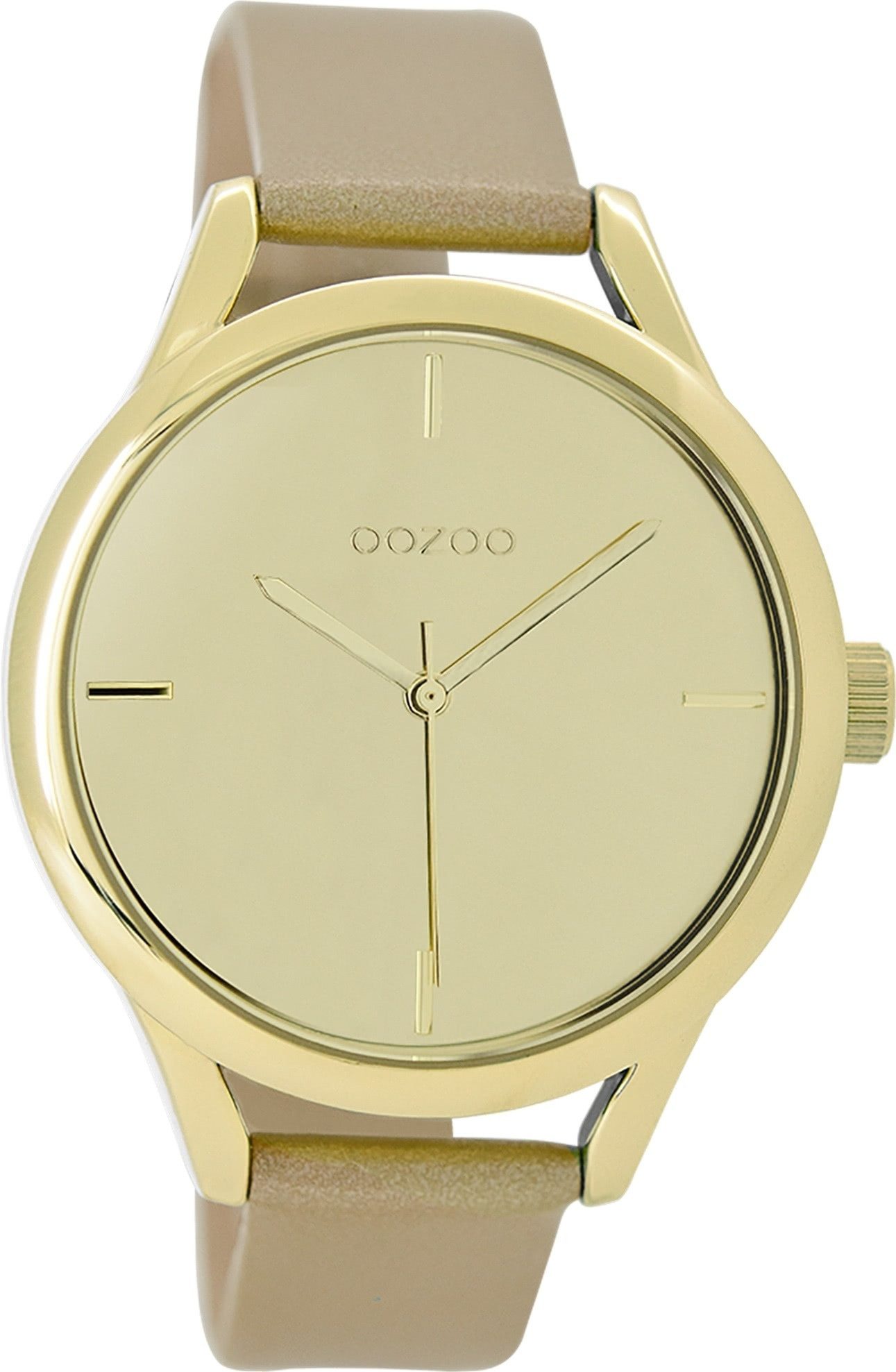 Quarzuhr Oozoo Damen Armbanduhr beige Analog