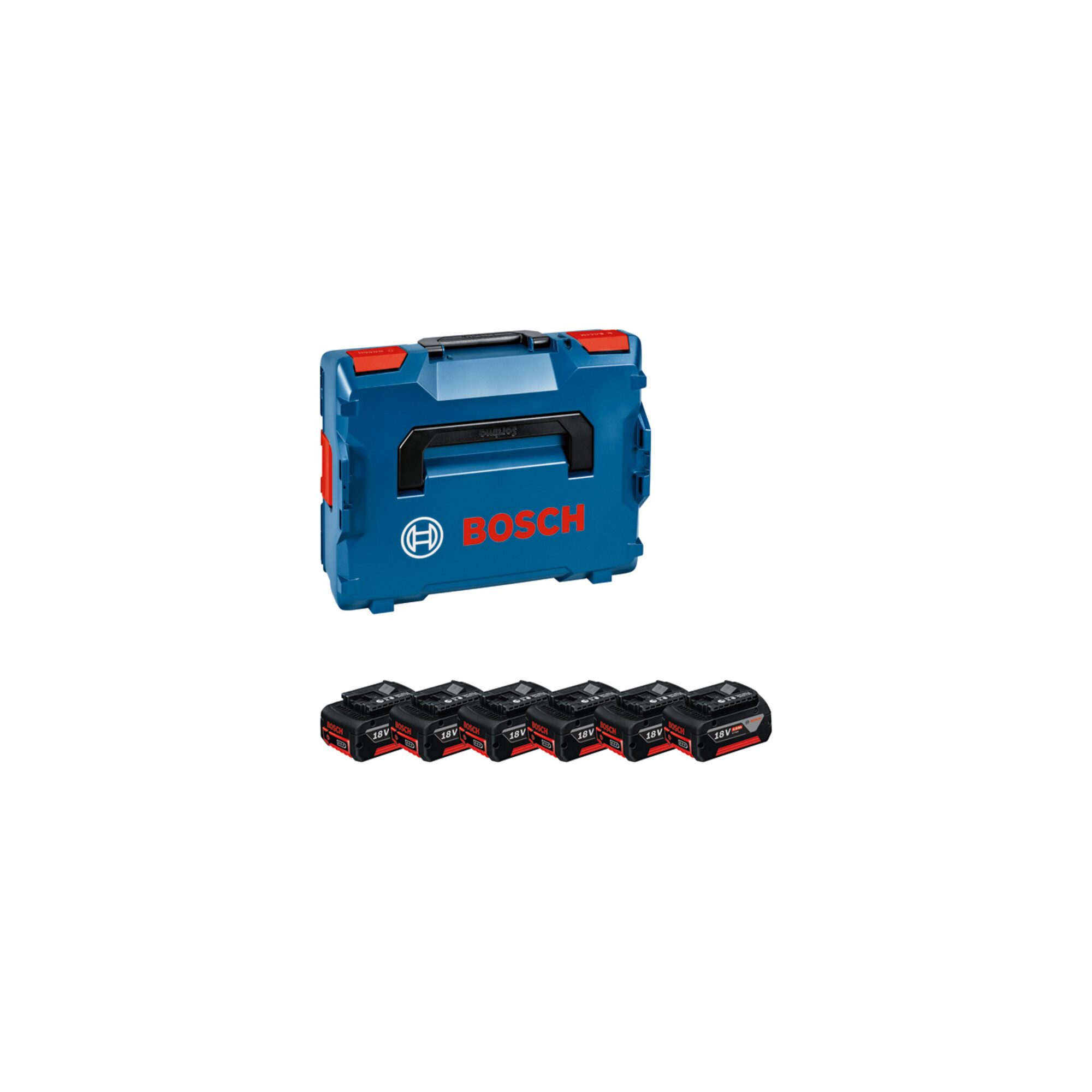 Bosch Professional Bosch Akkupack 6x GBA 18V 4,0Ah mit L-BOXX Akku Starter-Set