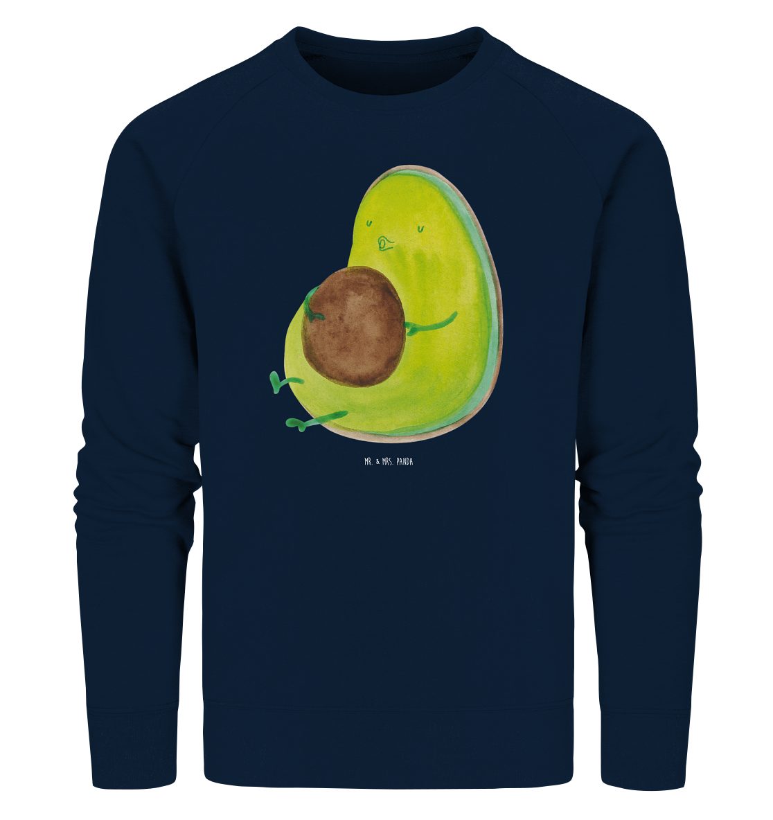 Longpullover Avocado Pfeifen Größe L - French Navy - Geschenk, Ernährung, foodlove