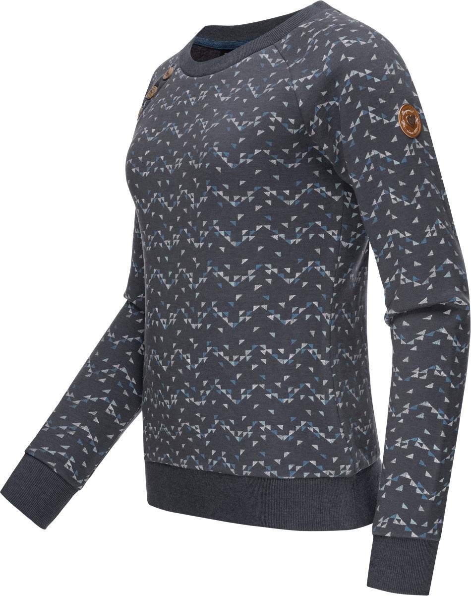 Ragwear Sweater Daria Print Intl. stylisches Damen Sweatshirt Longleeve mit  Streifen