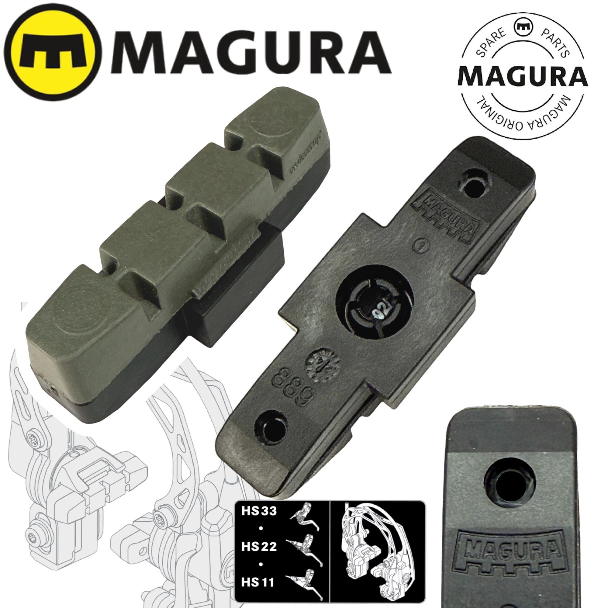 Magura Felgenbremse Magura Тормозные колодки für Beschichtete Felgen Hs11 HS22 HS33 Evo Grau