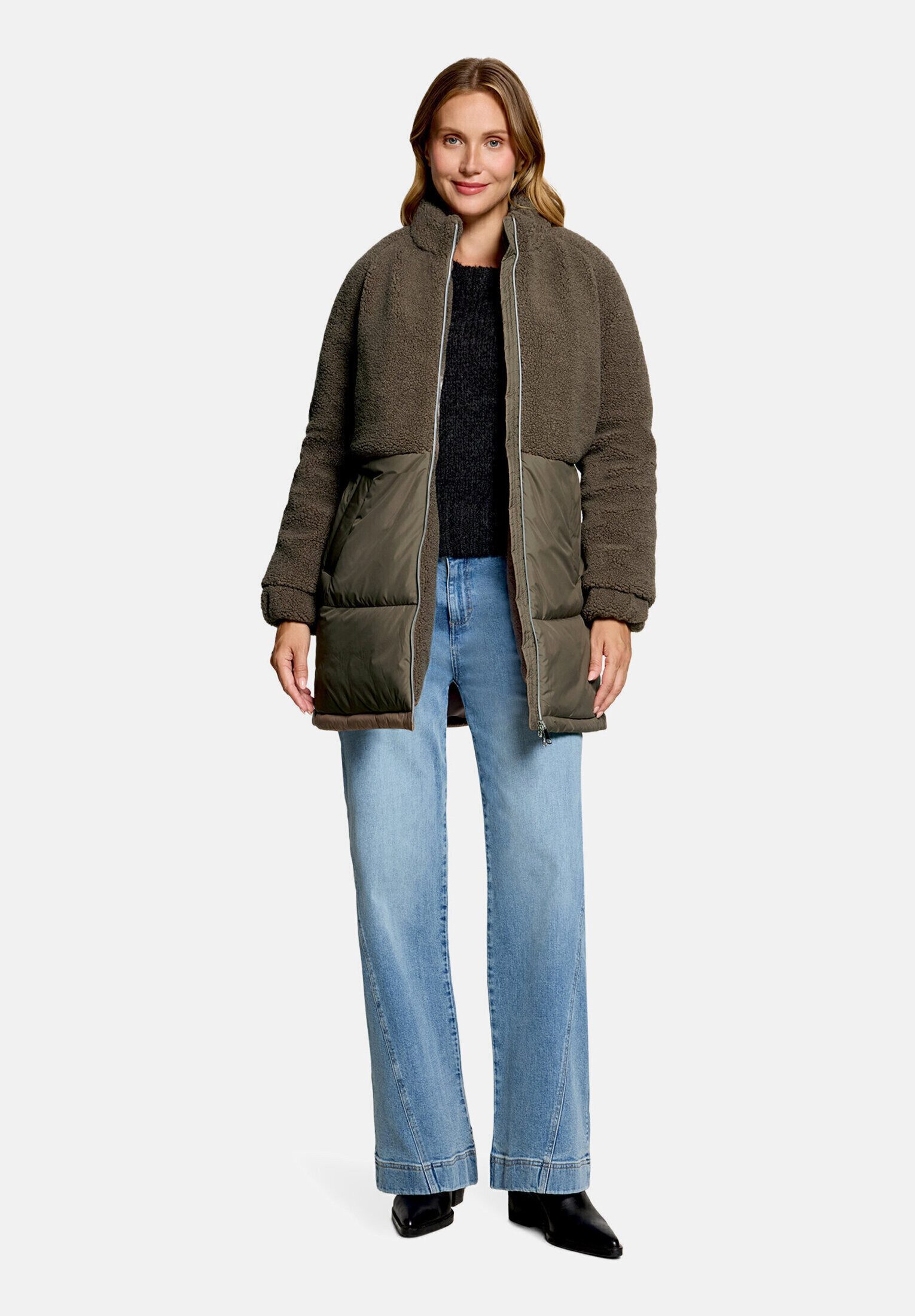 Cartoon Fellimitatjacke Damen mit Plüsch