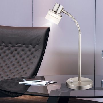 etc-shop LED Tischleuchte, LED-Leuchtmittel fest verbaut, Warmweiß, Praktische Tischleuchte mit flexiblem Arm
