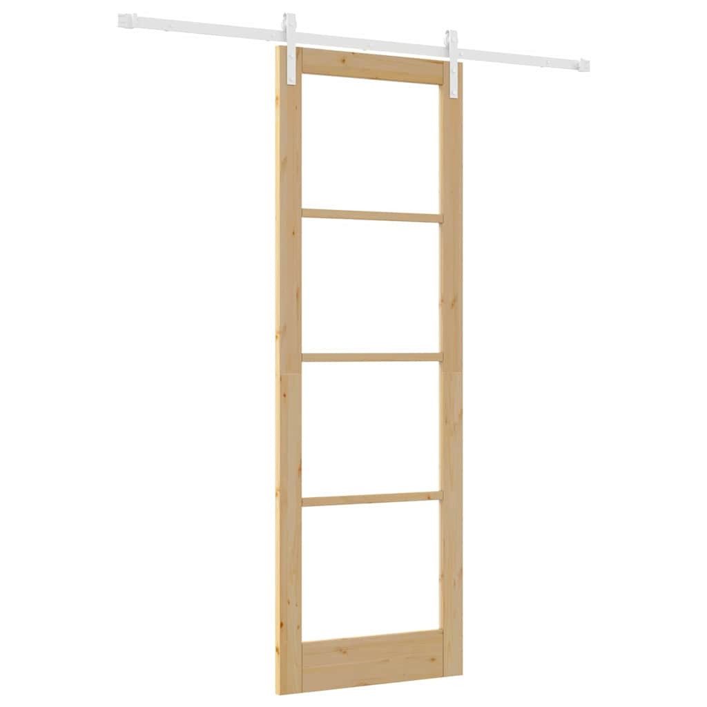 vidaXL Haustür Schiebetür ORKDAL Braun 78 x 232 cm Massivholz Kiefer (1-St)