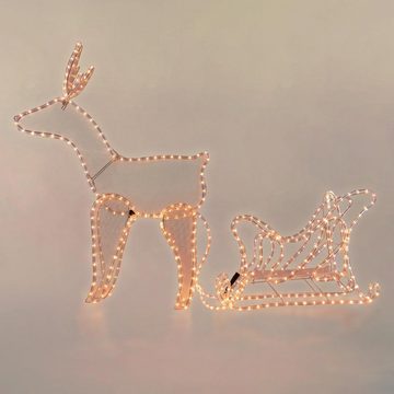 ECD Germany LED-Dekofigur Weihnachten Dekoration Figur Beleuchtet, 504 LEDs PVC Schlauch 273x77cm Warmweiß Innen/Außen