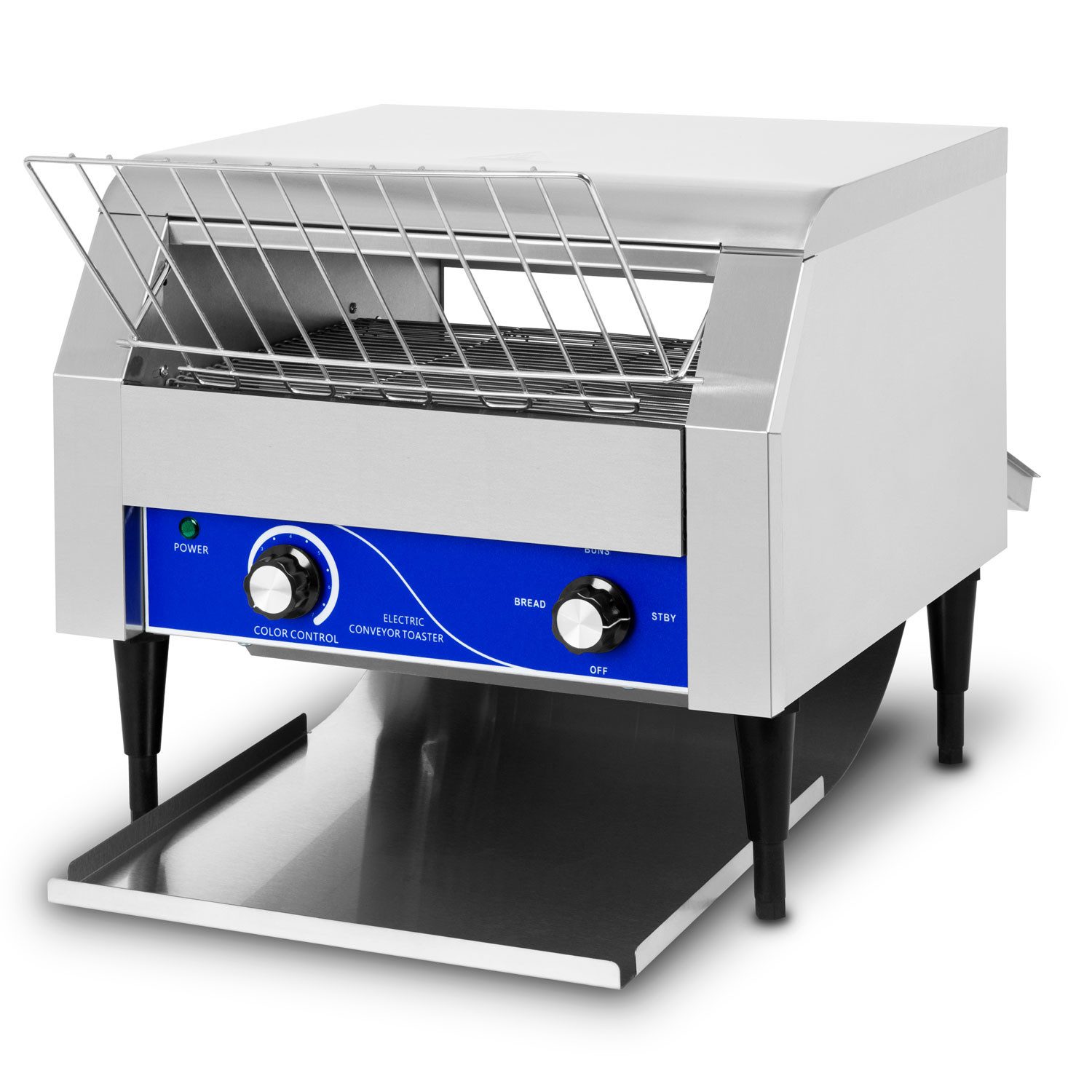 Toaster mit Laufband aus Edelstahl 230V Gastro Profi für Toast und Burger Buns