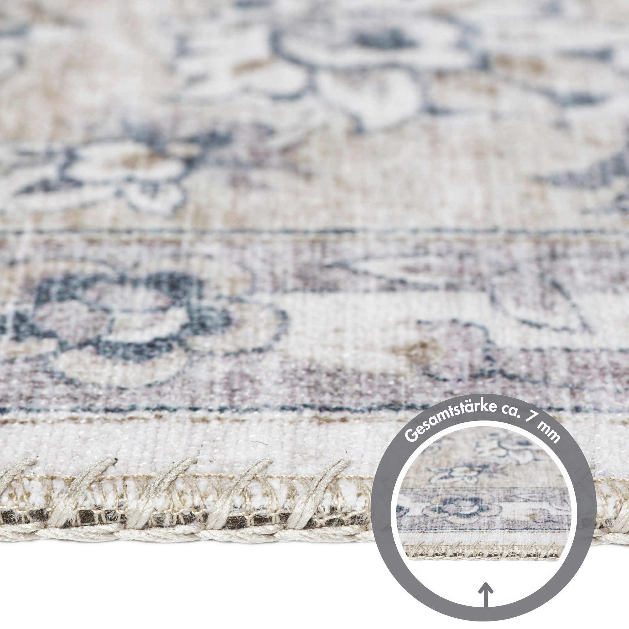 LUXOR living Teppich Prima 3, rechteckig, Höhe: 7 mm, Kurzflor, Orient-Optik, Vintage Design, auch als Läufer erhältlich