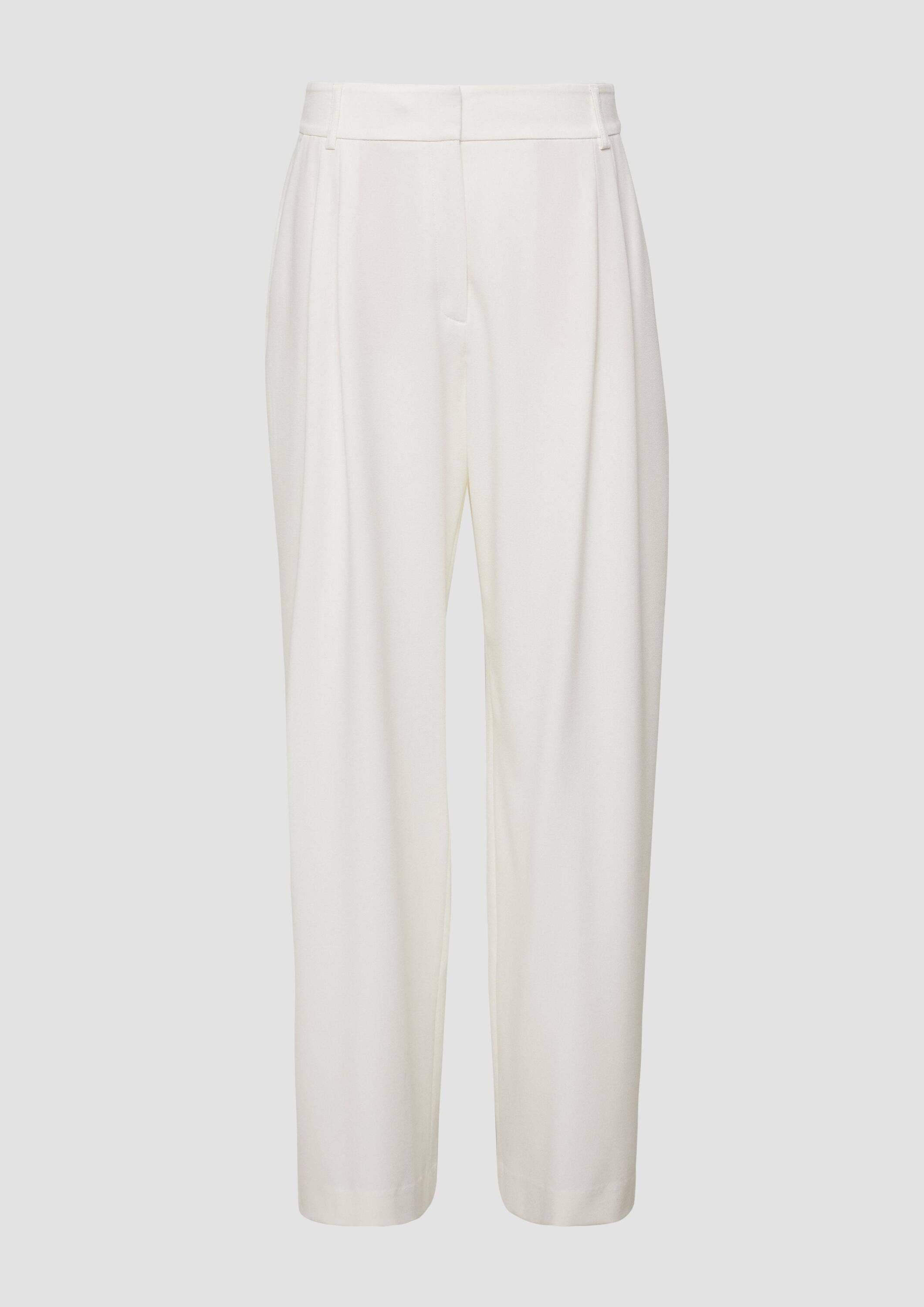 s.Oliver Chinos Hose Hose mit Extra Wide Leg und Crêpe-Struktur