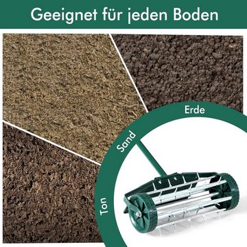 KOMFOTTEU Rasenlüfter, 46,00 cm Arbeitsbreite, mit 3cm Nägeln & breitem Schutzschild