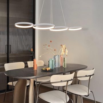 Nettlife LED Pendelleuchte Esszimmer Dimmbar mit Fernbedienung Weiß 54 W 88CM, Höhenverstellbar, LED fest integriert, Warmweiß Neutralweiß Kaltweiß, Wohnzimmer Schlafzimmer