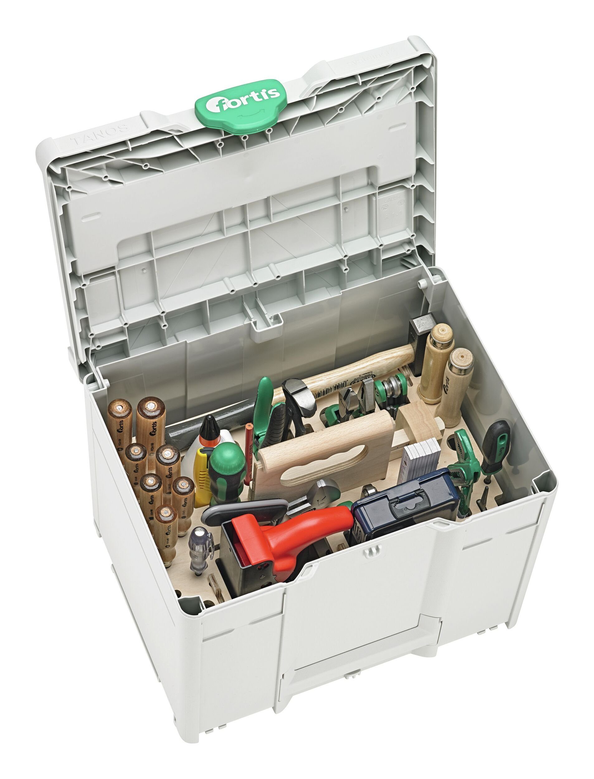 fortis Werkzeugset, (37-tlg), Werkzeugsystainer für Schreiner