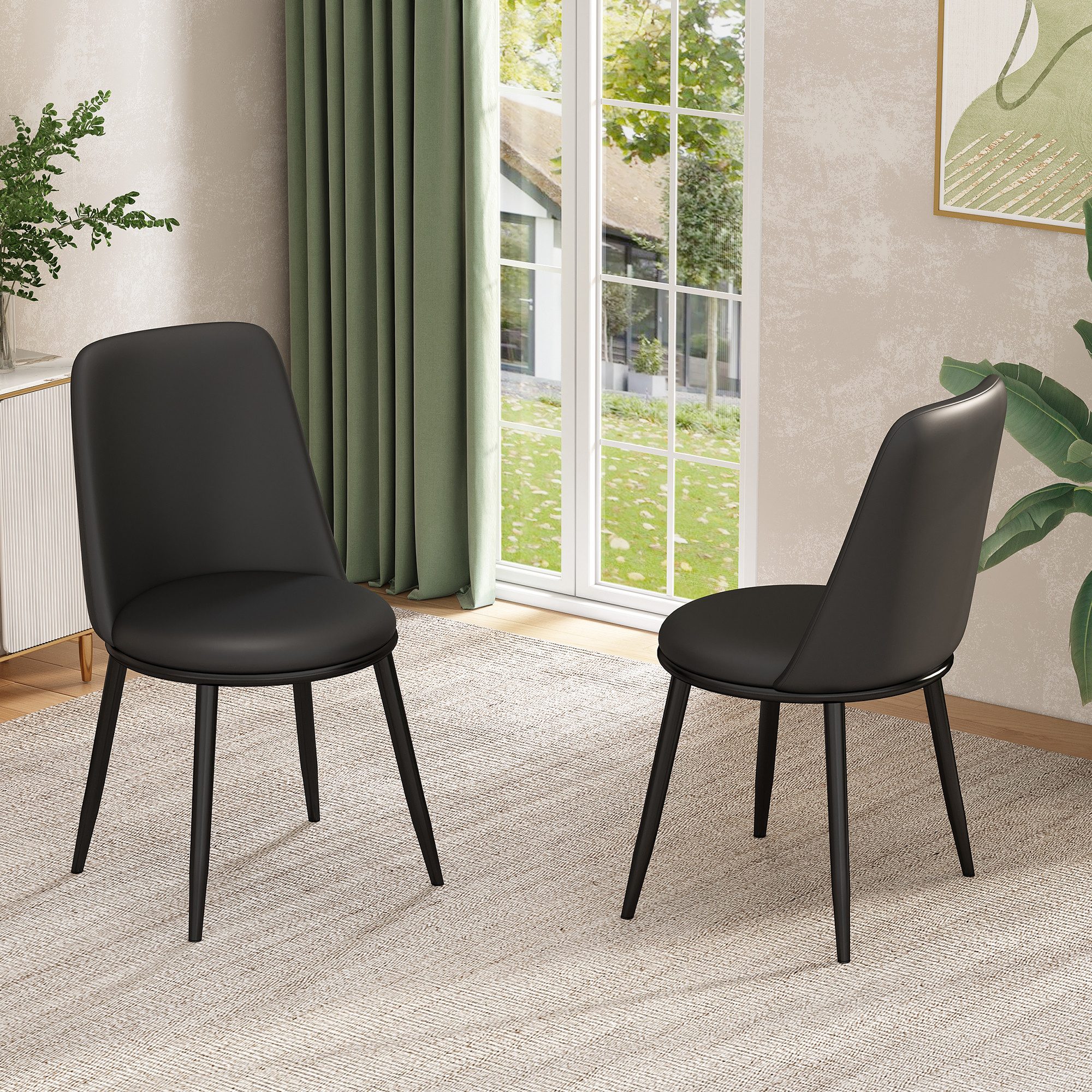 MODFU Esszimmerstuhl mit Rückenlehne, Metallbeine (Polsterstuhl, günstig online kaufen