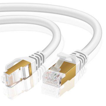 HOCO Cat 7 Netzwerkkabel rundes LAN-Kabel, RJ-45 (Ethernet), (25 cm), 10 / 100 / 1000 Mbits Geschwindigkeit bis 1 Gbits S/FTP Patchkabel